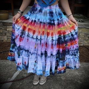 Custom Tie Dye skirt maxi skirt.  Size Small-Large (single size) (elastic waist)
